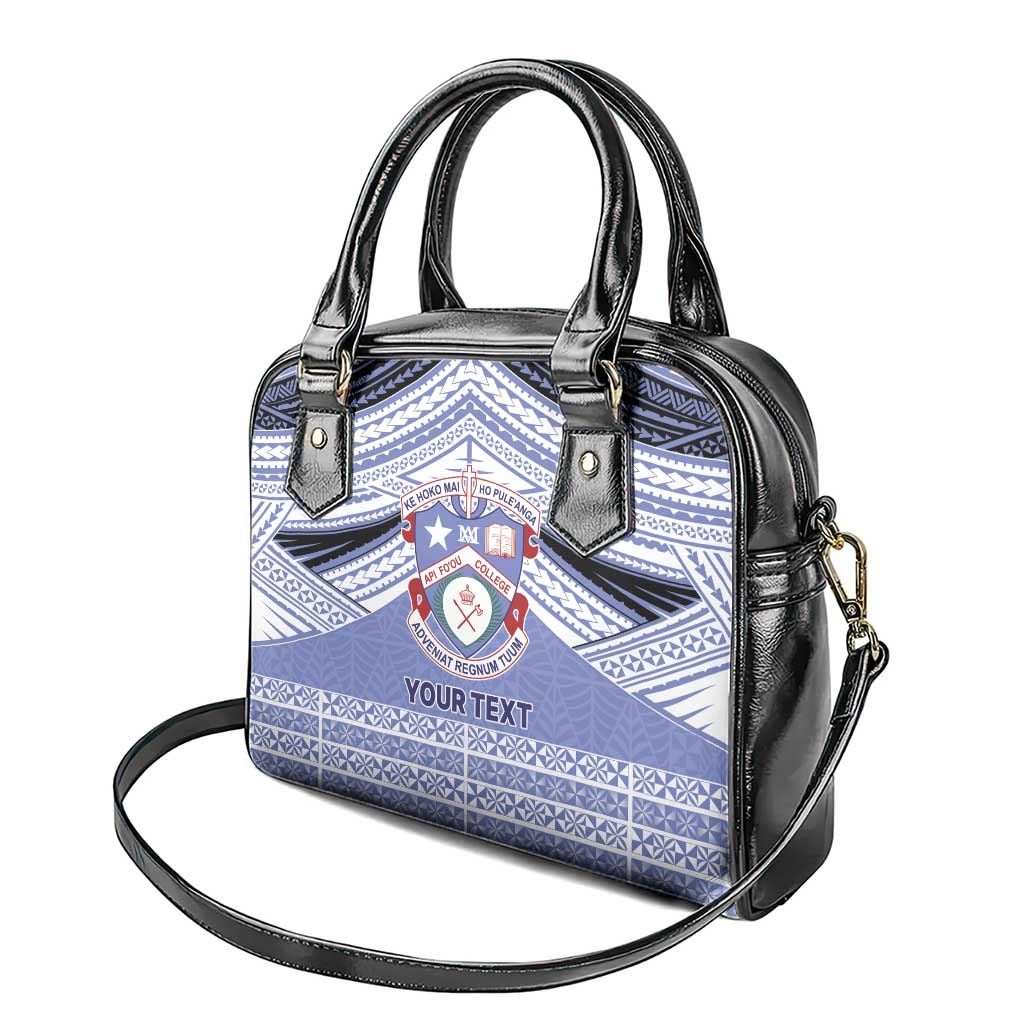 Personalised Tonga Apifoou College Shoulder Handbag Polynesian Ngatu Tribal