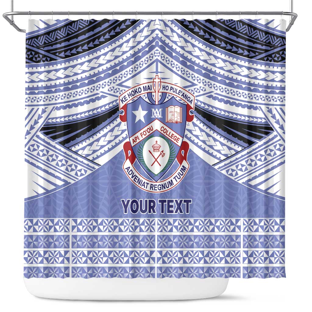 Personalised Tonga Apifoou College Shower Curtain Polynesian Ngatu Tribal