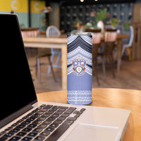 Personalised Tonga Apifoou College Skinny Tumbler Polynesian Ngatu Tribal