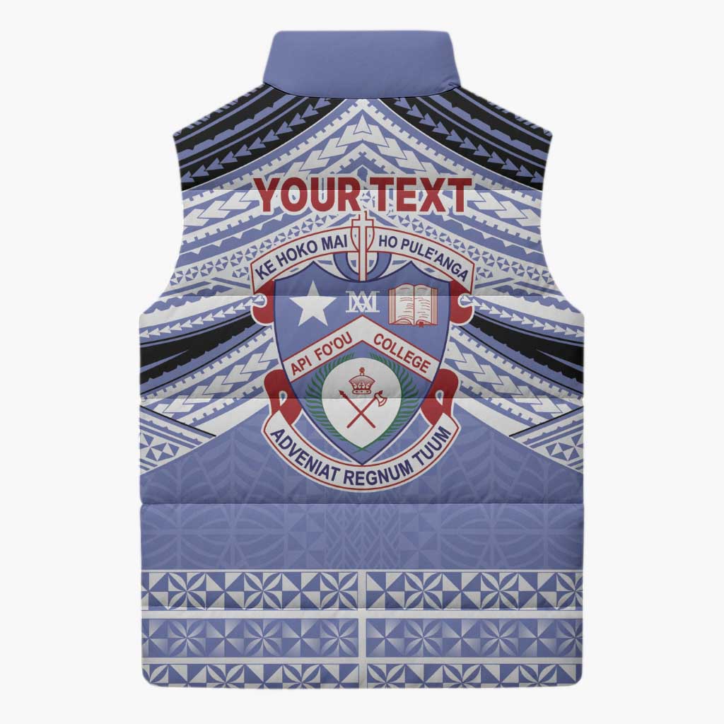 Personalised Tonga Apifoou College Sleeveless Puffer Jacket Polynesian Ngatu Tribal LT9 - Polynesian Pride