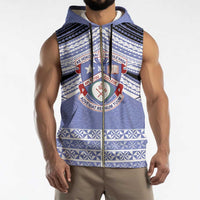 Personalised Tonga Apifoou College Sleeveless Zip Hoodie Polynesian Ngatu Tribal - Polynesian Pride