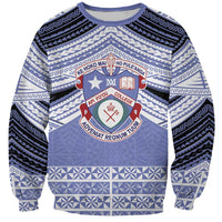 Personalised Tonga Apifoou College Sweatshirt Polynesian Ngatu Tribal LT9 Unisex Blue - Polynesian Pride