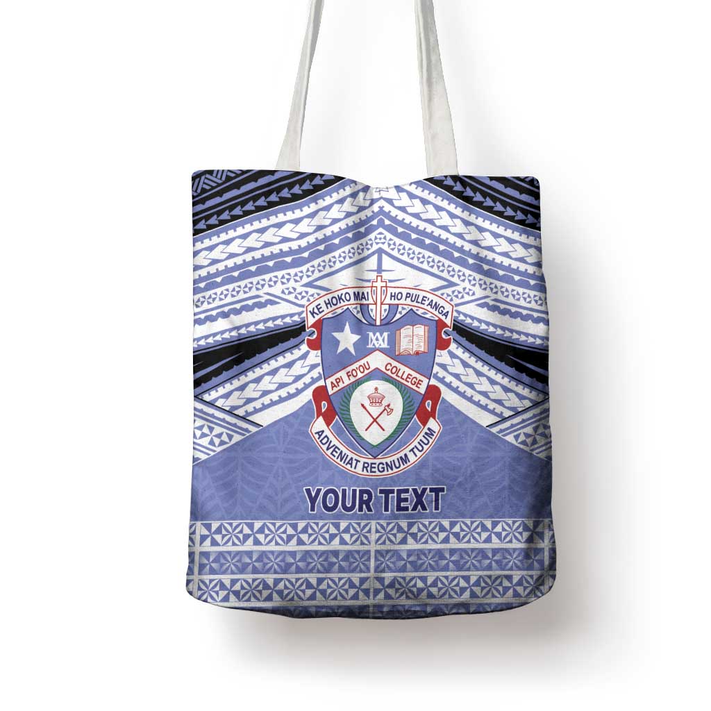 Personalised Tonga Apifoou College Tote Bag Polynesian Ngatu Tribal - Polynesian Pride
