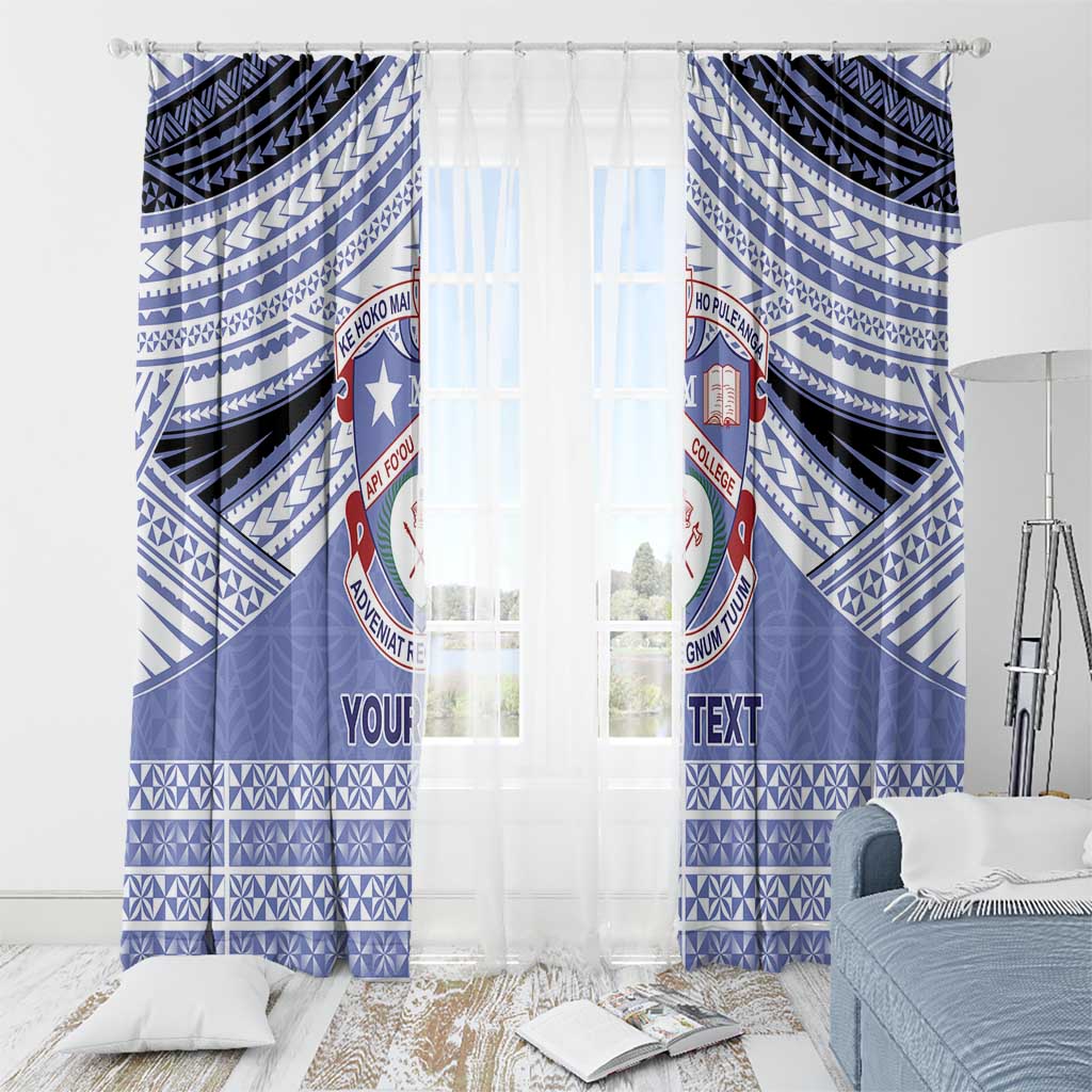 Personalised Tonga Apifoou College Window Curtain Polynesian Ngatu Tribal LT9 - Polynesian Pride