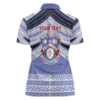 Personalised Tonga Apifoou College Women Polo Shirt Polynesian Ngatu Tribal