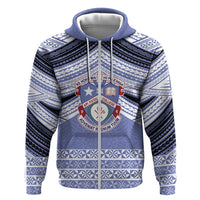 Personalised Tonga Apifoou College Zip Hoodie Polynesian Ngatu Tribal