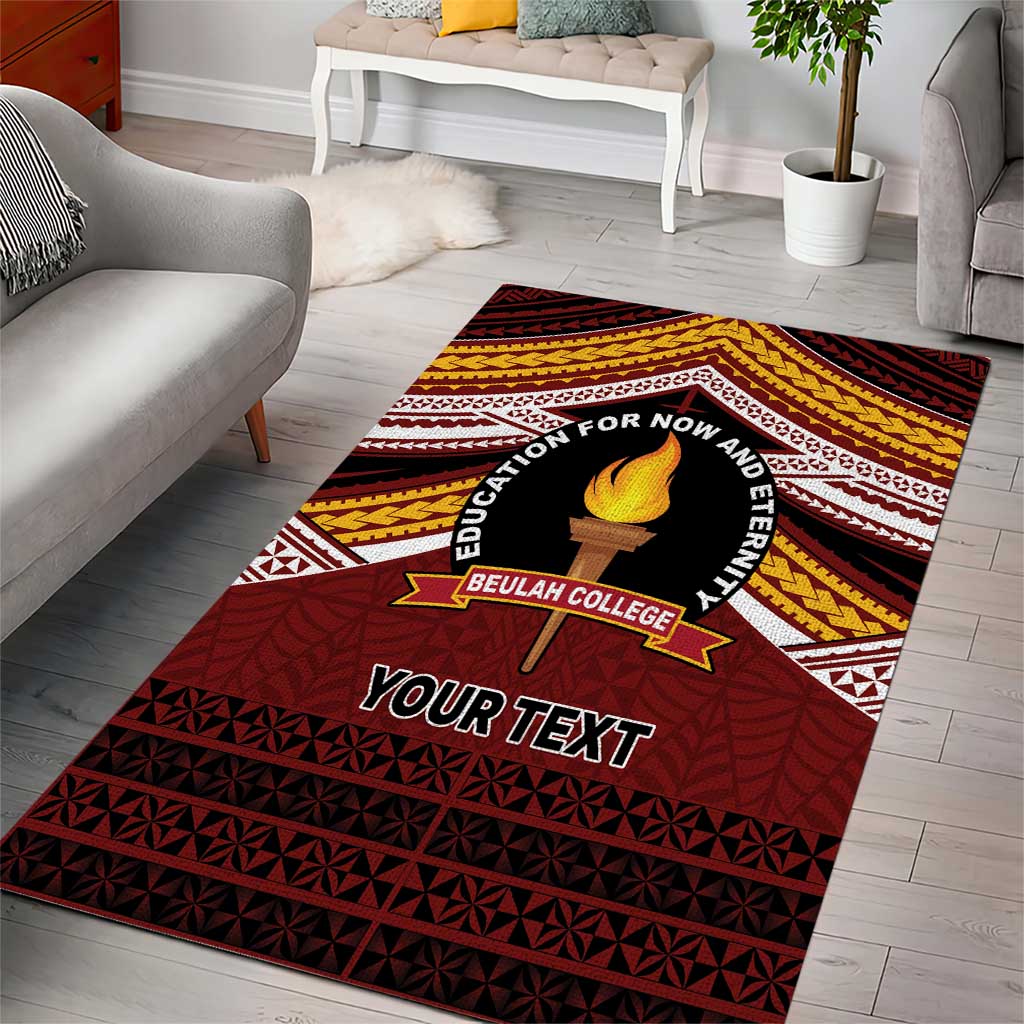 Personalised Tonga Beulah College Area Rug Polynesian Ngatu Tribal