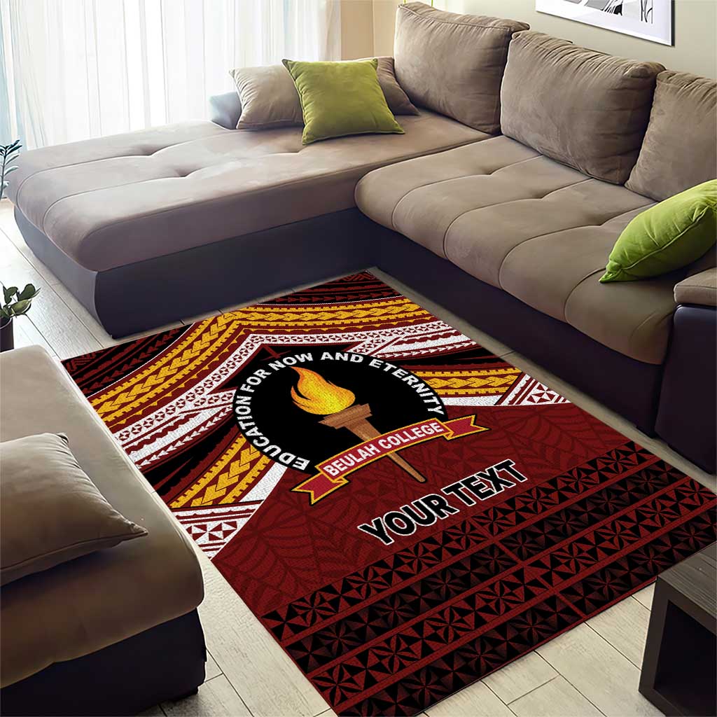 Personalised Tonga Beulah College Area Rug Polynesian Ngatu Tribal