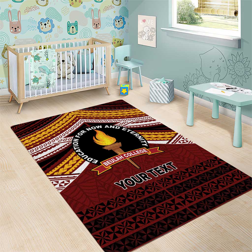 Personalised Tonga Beulah College Area Rug Polynesian Ngatu Tribal