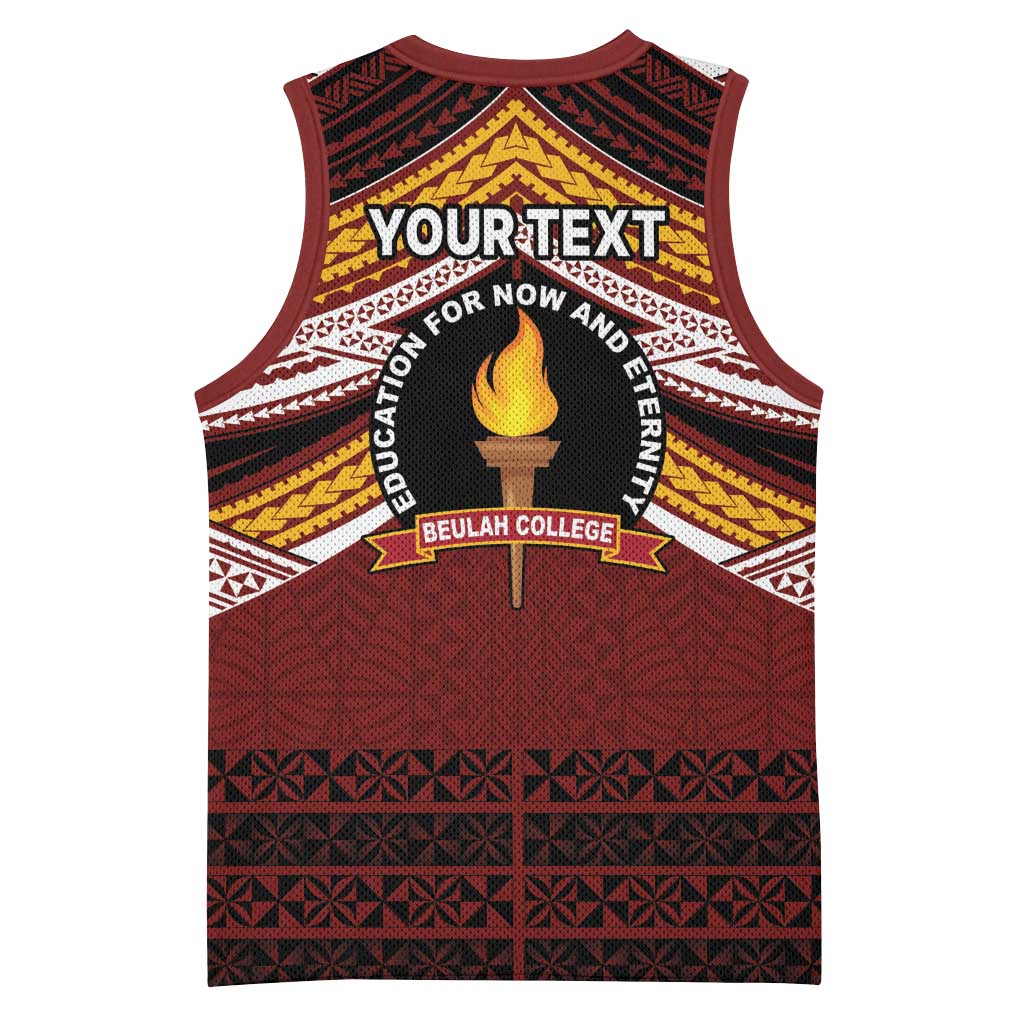 Personalised Tonga Beulah College Basketball Jersey Polynesian Ngatu Tribal LT9 - Polynesian Pride