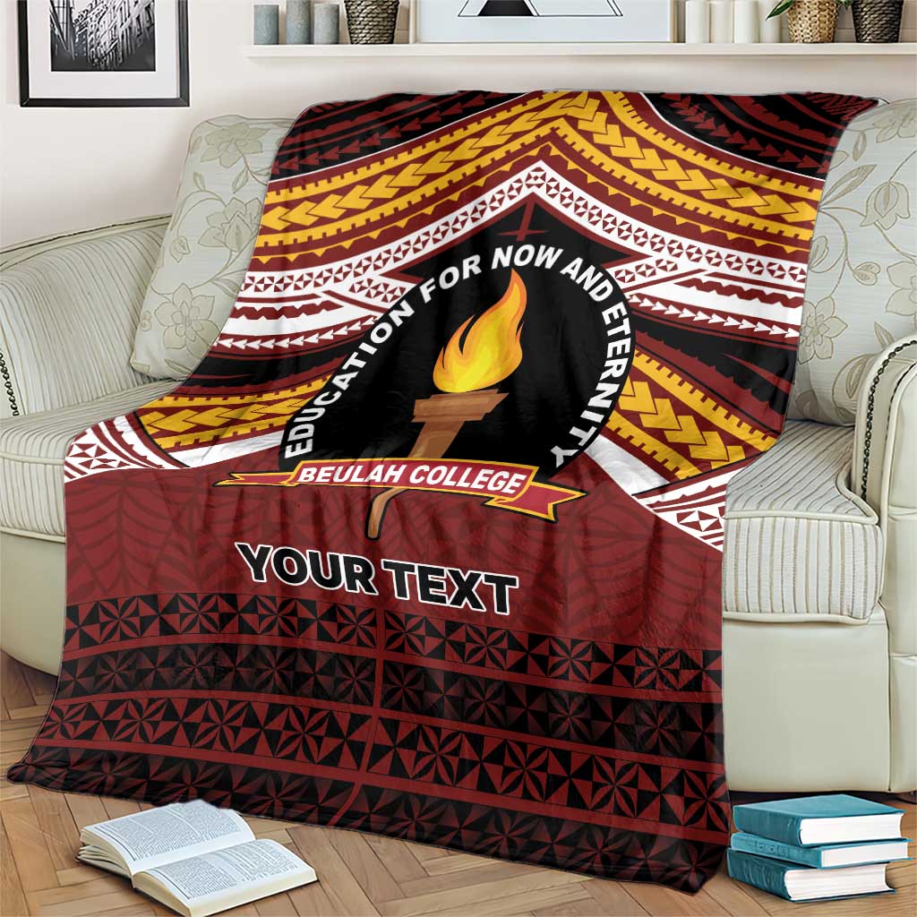 Personalised Tonga Beulah College Blanket Polynesian Ngatu Tribal LT9 - Polynesian Pride