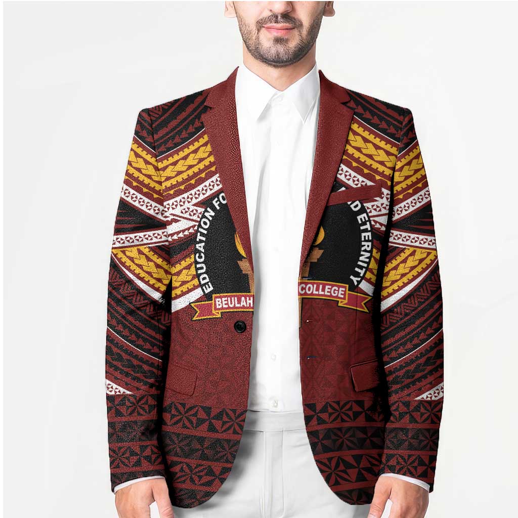 Personalised Tonga Beulah College Blazer Polynesian Ngatu Tribal - Polynesian Pride