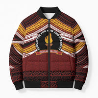 Personalised Tonga Beulah College Bomber Puffer Jacket Polynesian Ngatu Tribal LT9 Unisex Red - Polynesian Pride