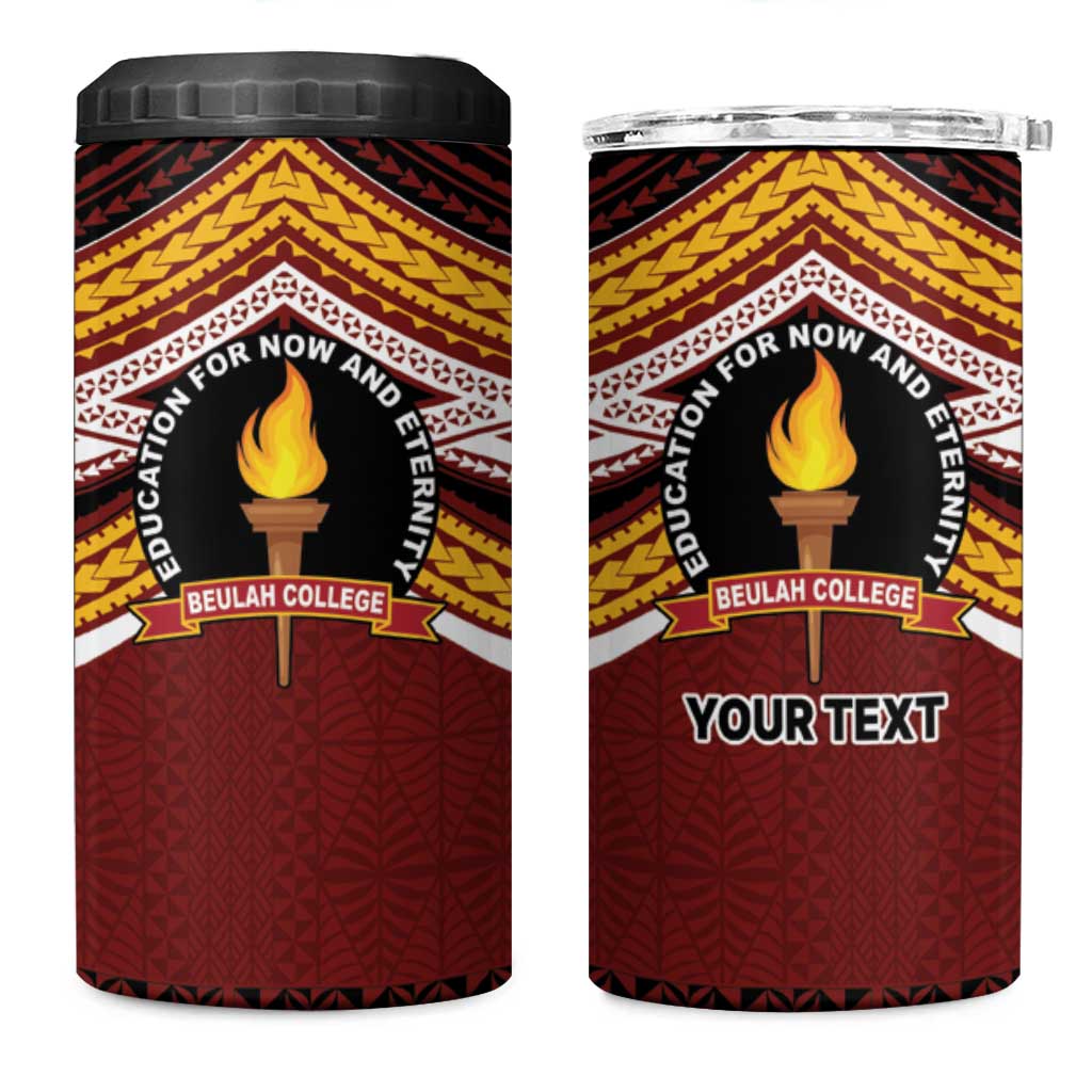 Personalised Tonga Beulah College 4 in 1 Can Cooler Tumbler Polynesian Ngatu Tribal LT9 One Size: 16 oz Red - Polynesian Pride