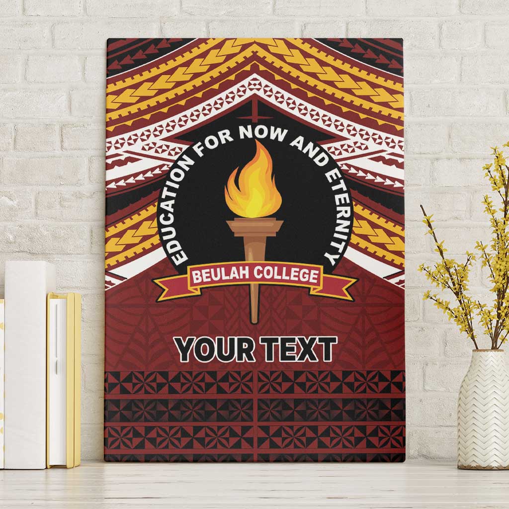 Personalised Tonga Beulah College Canvas Wall Art Polynesian Ngatu Tribal LT9 Without Frame Red - Polynesian Pride