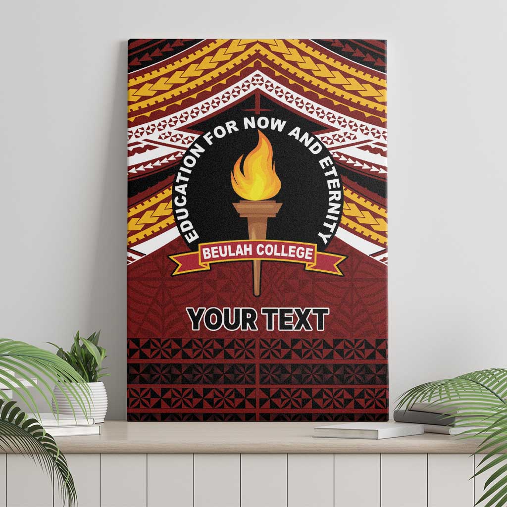 Personalised Tonga Beulah College Canvas Wall Art Polynesian Ngatu Tribal LT9 - Polynesian Pride