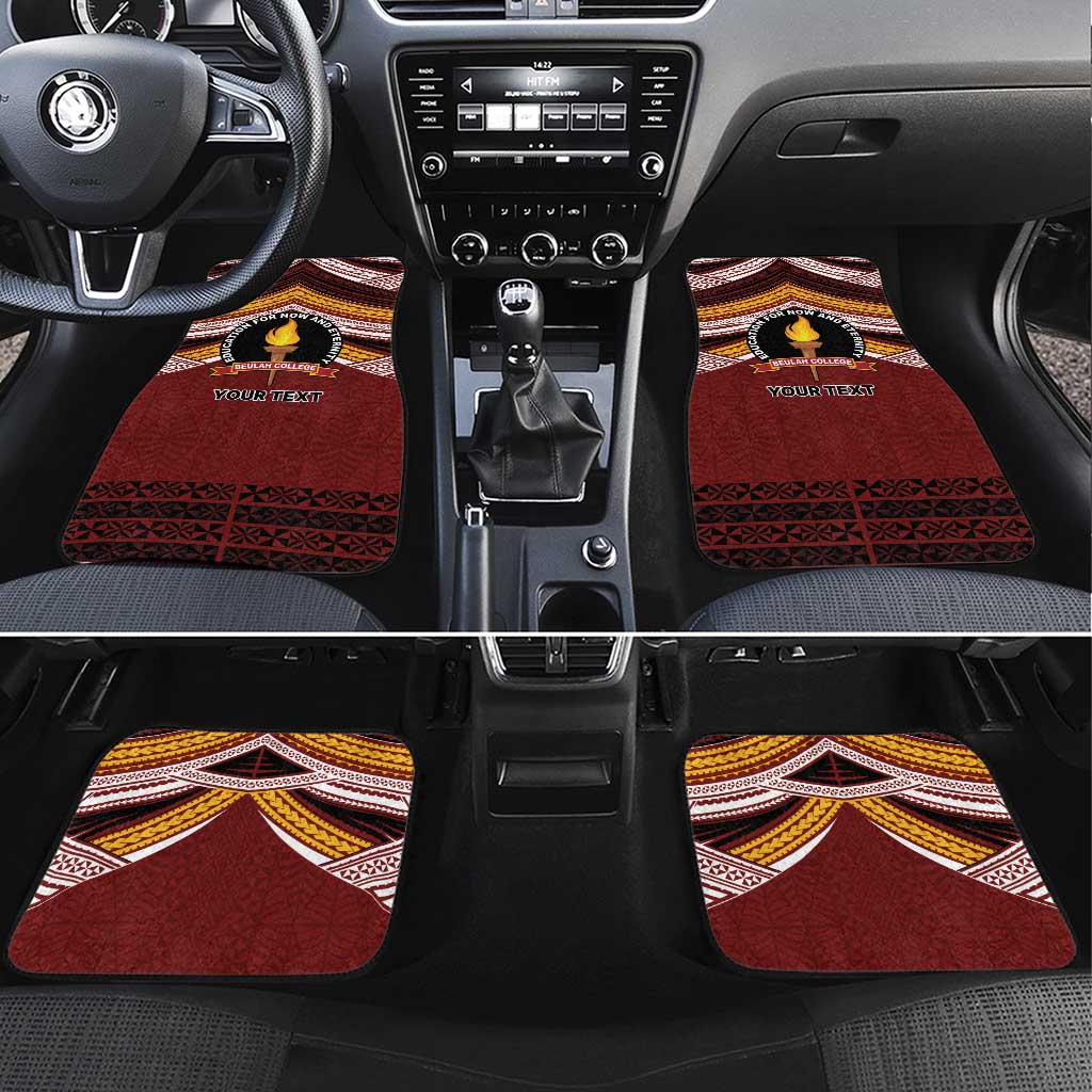 Personalised Tonga Beulah College Car Mats Polynesian Ngatu Tribal LT9 Set 4pcs Red - Polynesian Pride