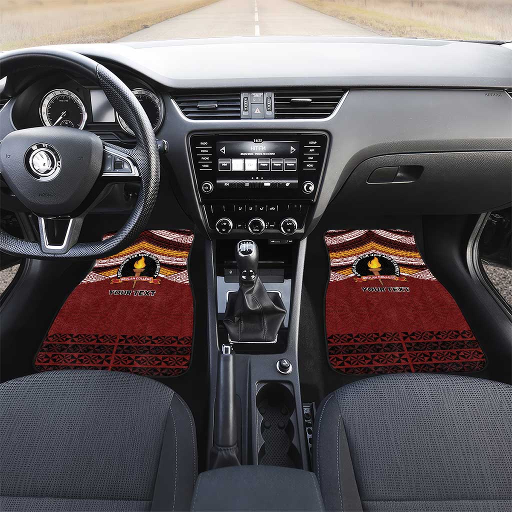 Personalised Tonga Beulah College Car Mats Polynesian Ngatu Tribal LT9 Set 2pcs - Front Red - Polynesian Pride