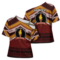Personalised Tonga Beulah College Cross Shoulder Shirt Polynesian Ngatu Tribal LT9 - Polynesian Pride