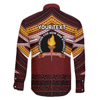 Personalised Tonga Beulah College Family Matching Off Shoulder Short Dress and Hawaiian Shirt Polynesian Ngatu Tribal