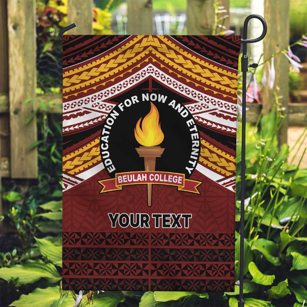 Personalised Tonga Beulah College Garden Flag Polynesian Ngatu Tribal
