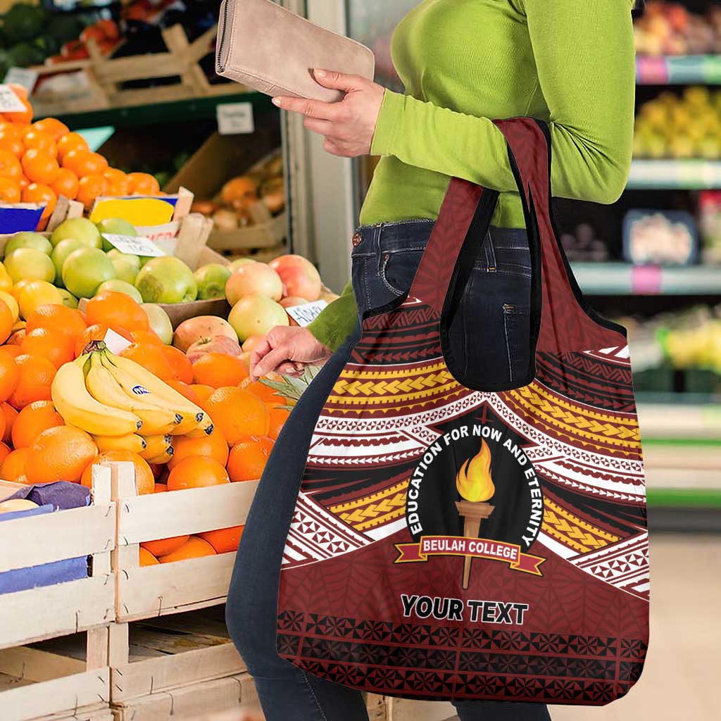 Personalised Tonga Beulah College Grocery Bag Polynesian Ngatu Tribal LT9 - Polynesian Pride