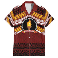 Personalised Tonga Beulah College Hawaiian Shirt Polynesian Ngatu Tribal LT9 Red - Polynesian Pride