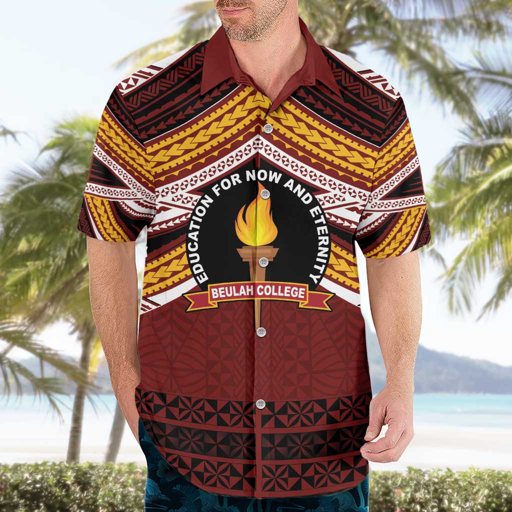 Personalised Tonga Beulah College Hawaiian Shirt Polynesian Ngatu Tribal LT9 - Polynesian Pride