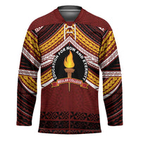 Personalised Tonga Beulah College Hockey Jersey Polynesian Ngatu Tribal LT9 Unisex Red - Polynesian Pride