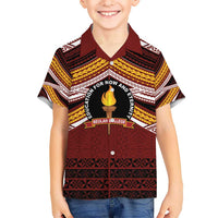 Personalised Tonga Beulah College Kid Hawaiian Shirt Polynesian Ngatu Tribal LT9 Kid Red - Polynesian Pride