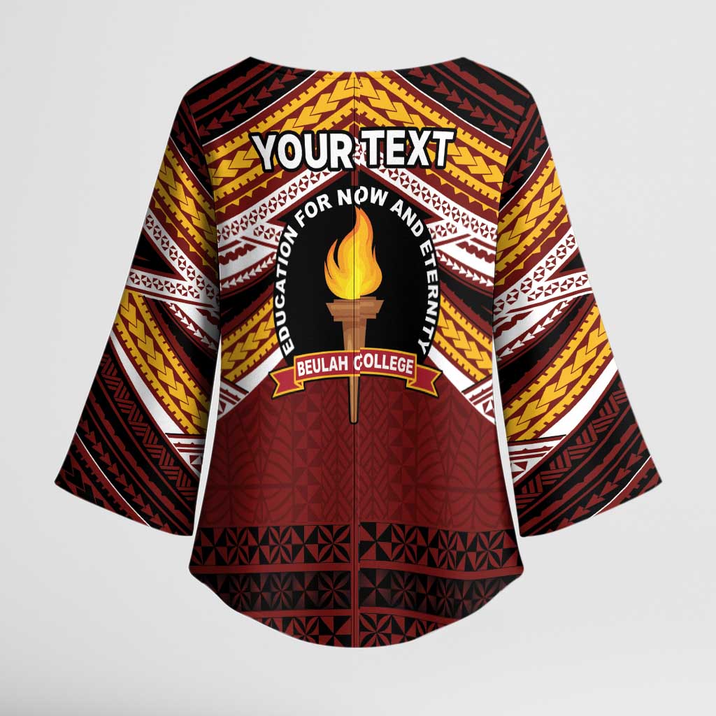 Personalised Tonga Beulah College Kimono Sleeve Blouse Polynesian Ngatu Tribal LT9 - Polynesian Pride