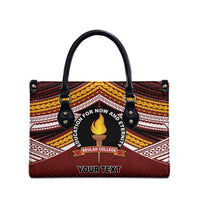 Personalised Tonga Beulah College Leather Bag Polynesian Ngatu Tribal - Polynesian Pride