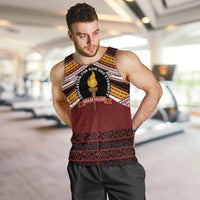 Personalised Tonga Beulah College Men Tank Top Polynesian Ngatu Tribal LT9 Red - Polynesian Pride