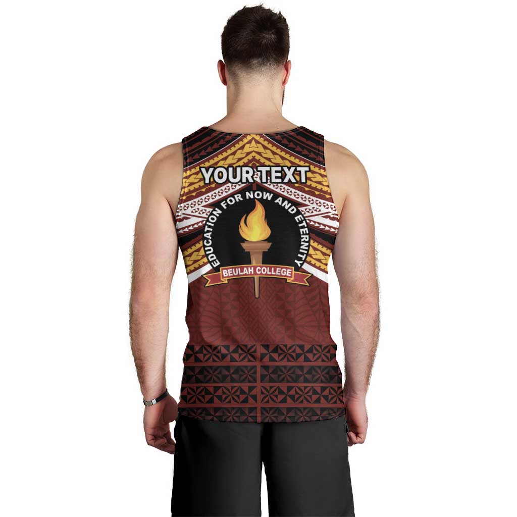 Personalised Tonga Beulah College Men Tank Top Polynesian Ngatu Tribal LT9 - Polynesian Pride