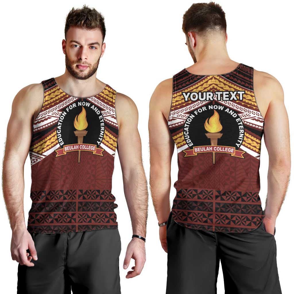 Personalised Tonga Beulah College Men Tank Top Polynesian Ngatu Tribal LT9 - Polynesian Pride