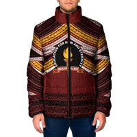 Personalised Tonga Beulah College Padded Jacket Polynesian Ngatu Tribal LT9 Men Red - Polynesian Pride