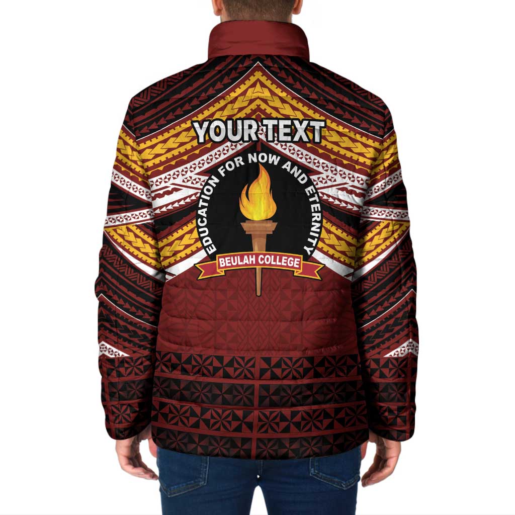 Personalised Tonga Beulah College Padded Jacket Polynesian Ngatu Tribal LT9 - Polynesian Pride