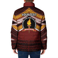 Personalised Tonga Beulah College Padded Jacket Polynesian Ngatu Tribal LT9 - Polynesian Pride