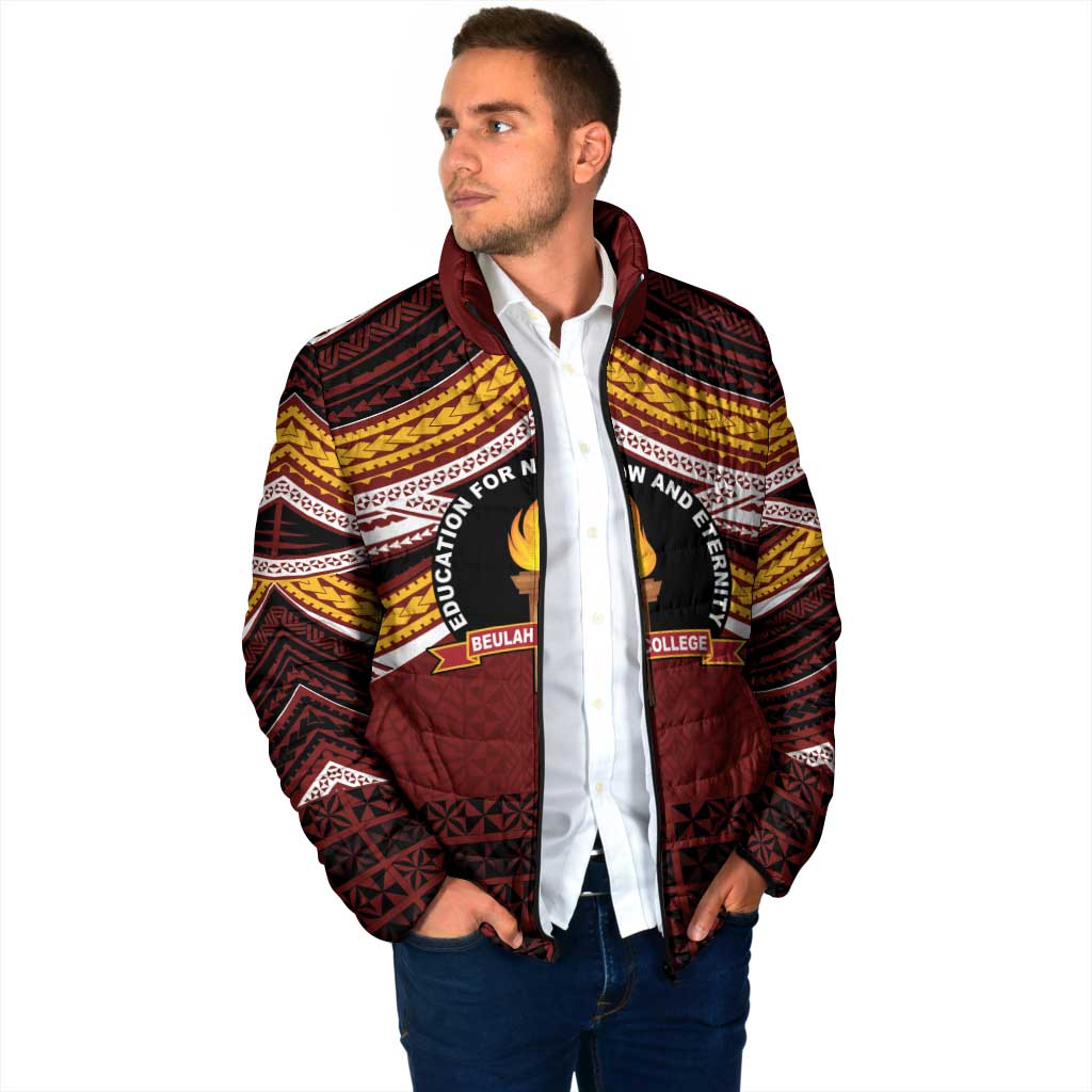 Personalised Tonga Beulah College Padded Jacket Polynesian Ngatu Tribal LT9 - Polynesian Pride
