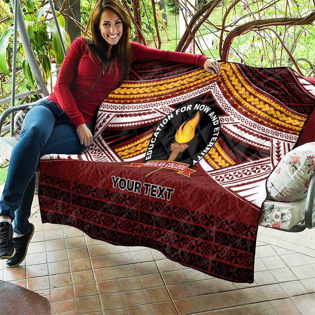 Personalised Tonga Beulah College Quilt Polynesian Ngatu Tribal