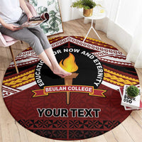 Personalised Tonga Beulah College Round Carpet Polynesian Ngatu Tribal