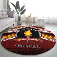 Personalised Tonga Beulah College Round Carpet Polynesian Ngatu Tribal