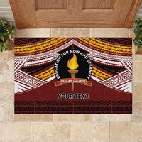 Personalised Tonga Beulah College Rubber Doormat Polynesian Ngatu Tribal LT9 Red - Polynesian Pride