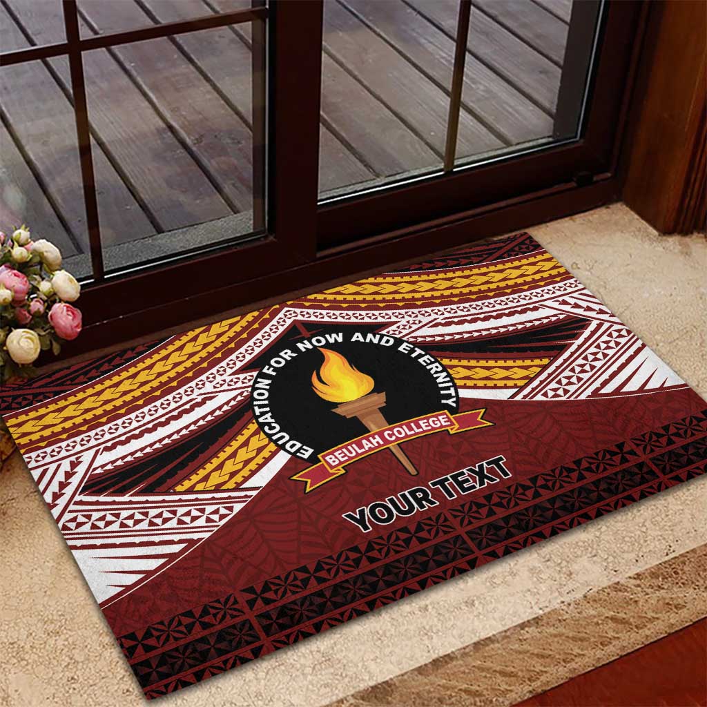 Personalised Tonga Beulah College Rubber Doormat Polynesian Ngatu Tribal LT9 - Polynesian Pride