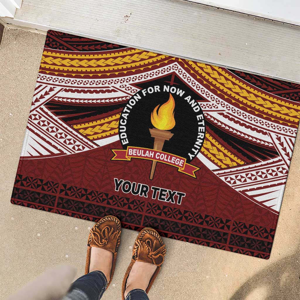 Personalised Tonga Beulah College Rubber Doormat Polynesian Ngatu Tribal LT9 - Polynesian Pride