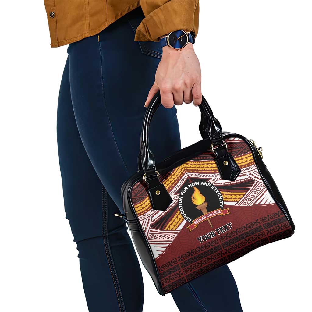 Personalised Tonga Beulah College Shoulder Handbag Polynesian Ngatu Tribal