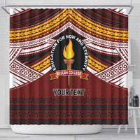 Personalised Tonga Beulah College Shower Curtain Polynesian Ngatu Tribal