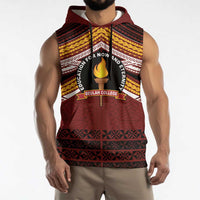 Personalised Tonga Beulah College Sleeveless Hoodie Polynesian Ngatu Tribal - Polynesian Pride