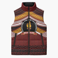 Personalised Tonga Beulah College Sleeveless Puffer Jacket Polynesian Ngatu Tribal LT9 Unisex Red - Polynesian Pride