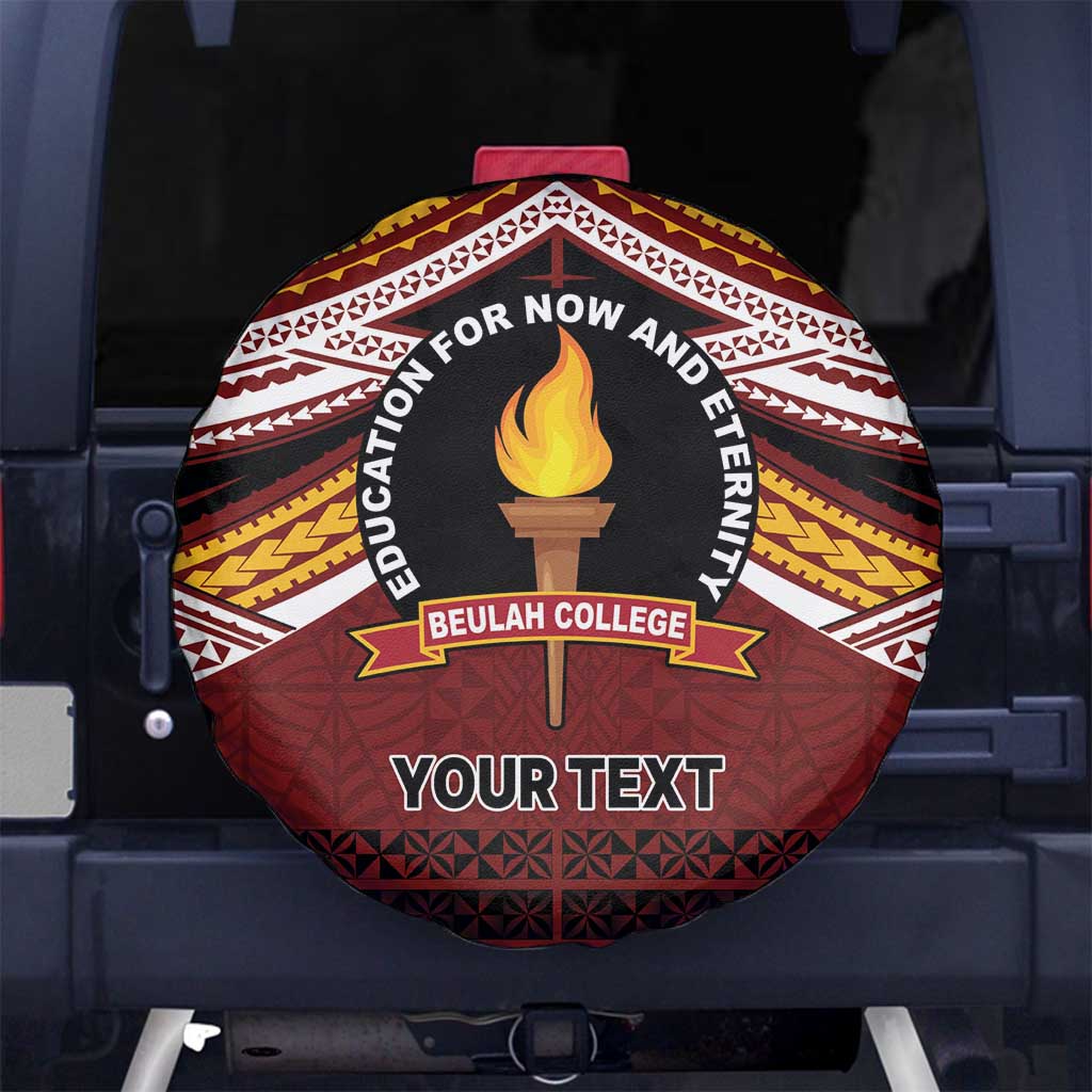 Personalised Tonga Beulah College Spare Tire Cover Polynesian Ngatu Tribal